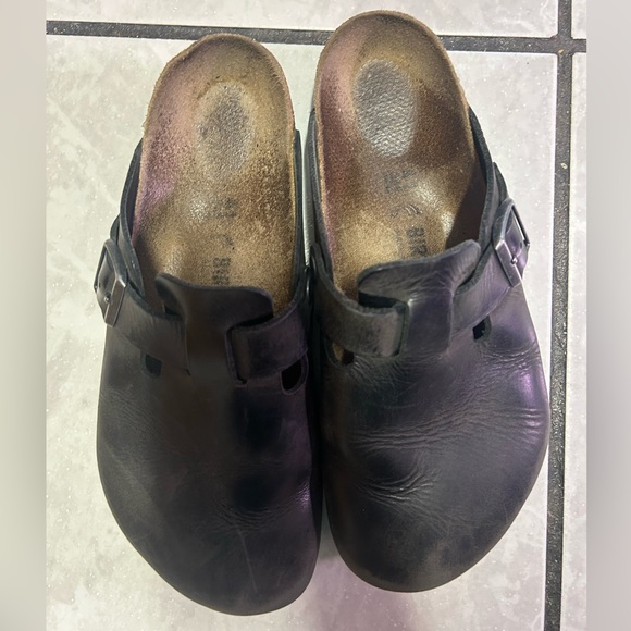 Black Leather Birkenstock Boston Clogs Sized 41 Regular Width MAKE AN OFFER! - Picture 11 of 14